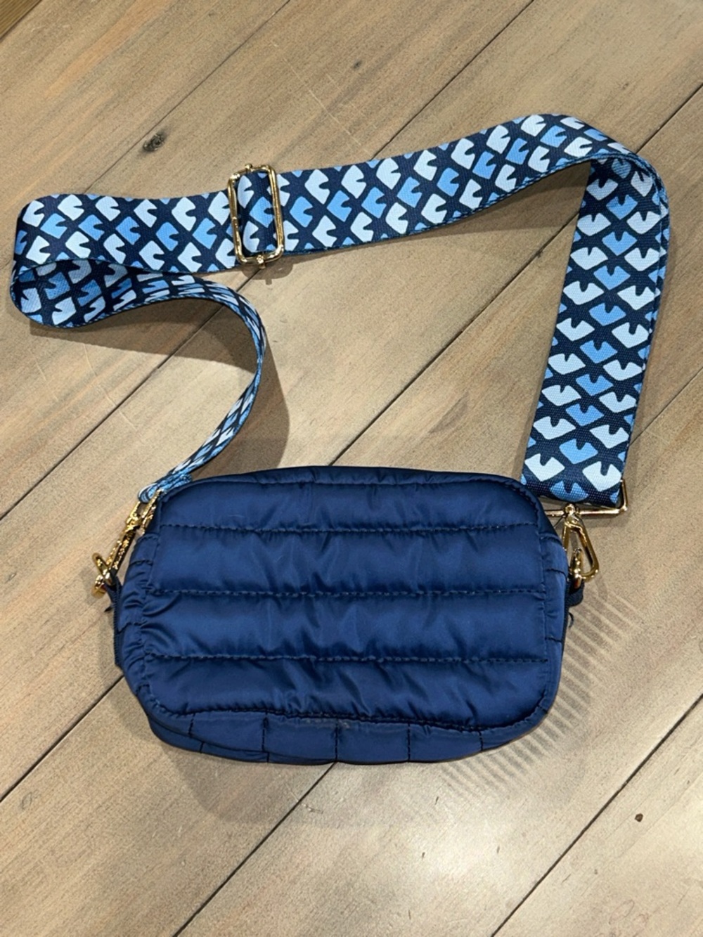 Ahdorned Ella Quilted Puffer Crossbody Bag With Strap